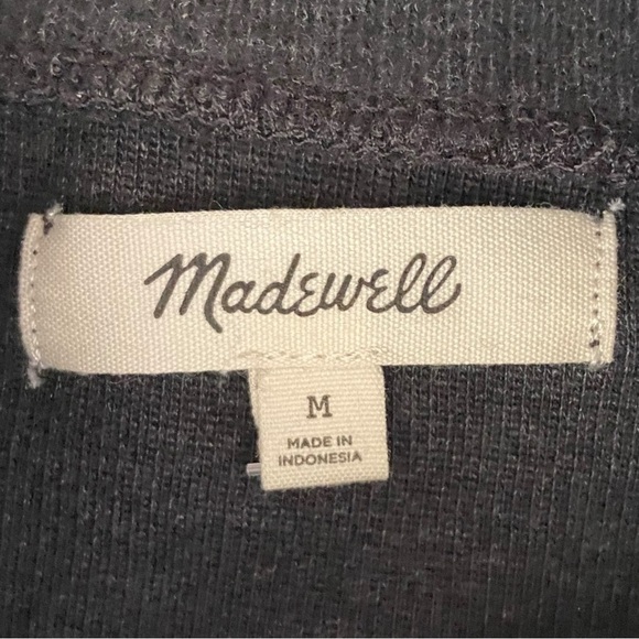 Madewell Women's (Re)sourced Plush Mockneck Puff Sleeve Top Sweater Size M Gray - Picture 5 of 9